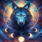 Wolf moon | Full Round Diamond Painting Kits