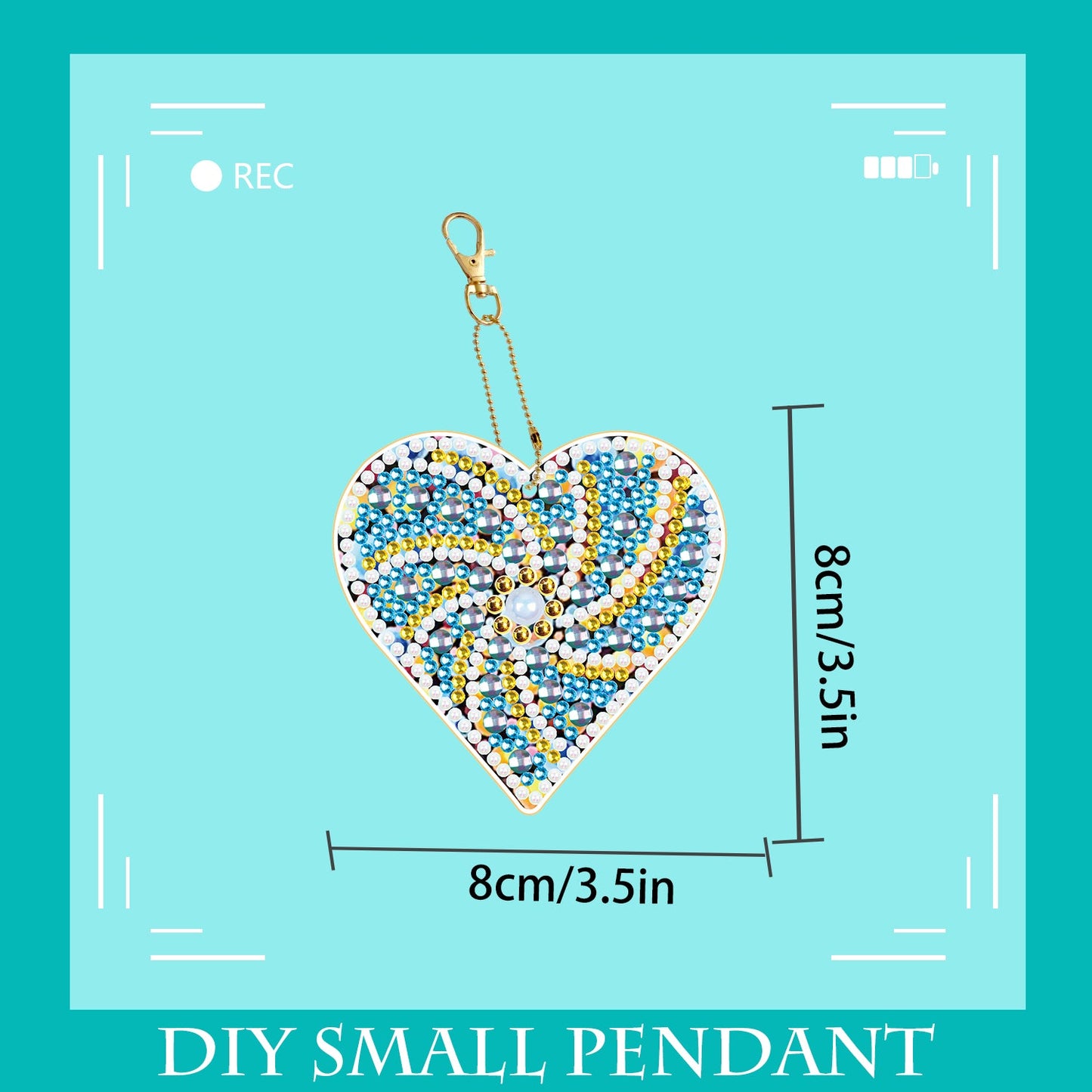 DIY keychain | Heart | Double-sided | Five Piece Set