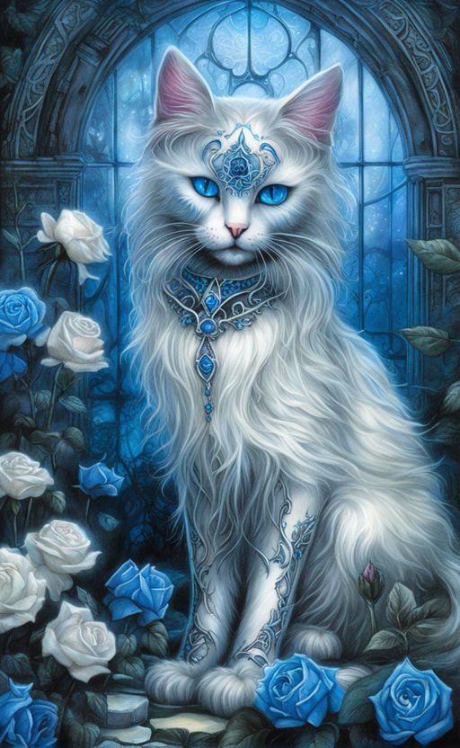 AB Diamond Painting  | White Cat