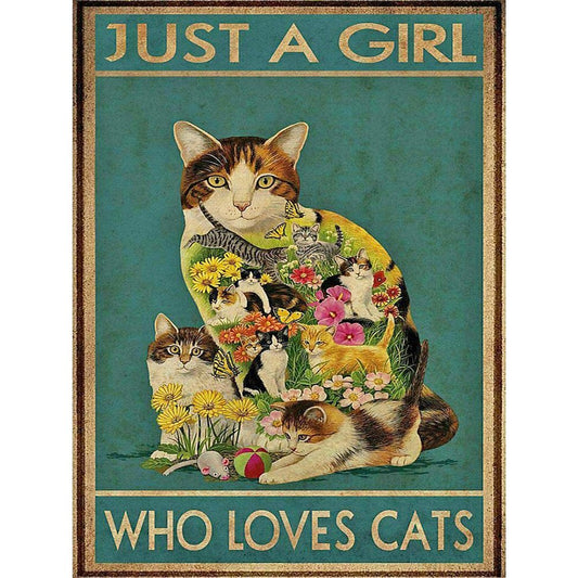 Vintage pictures cat | Full Round/square Diamond Painting Kits