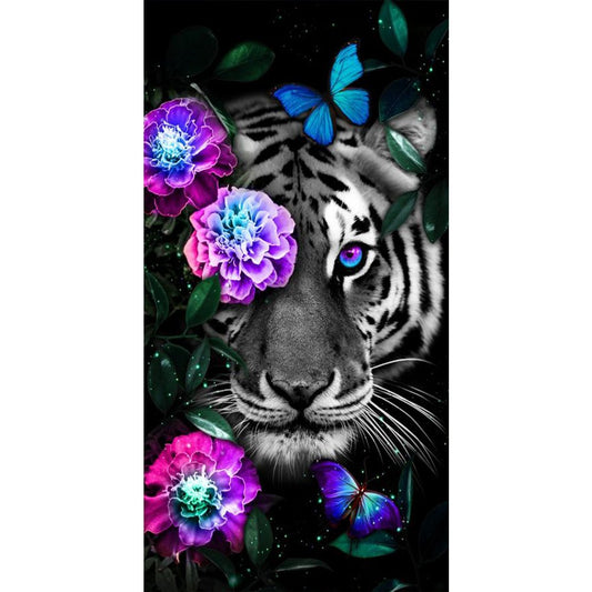 Flower and Tiger | Full Round/Square Diamond Painting Kits