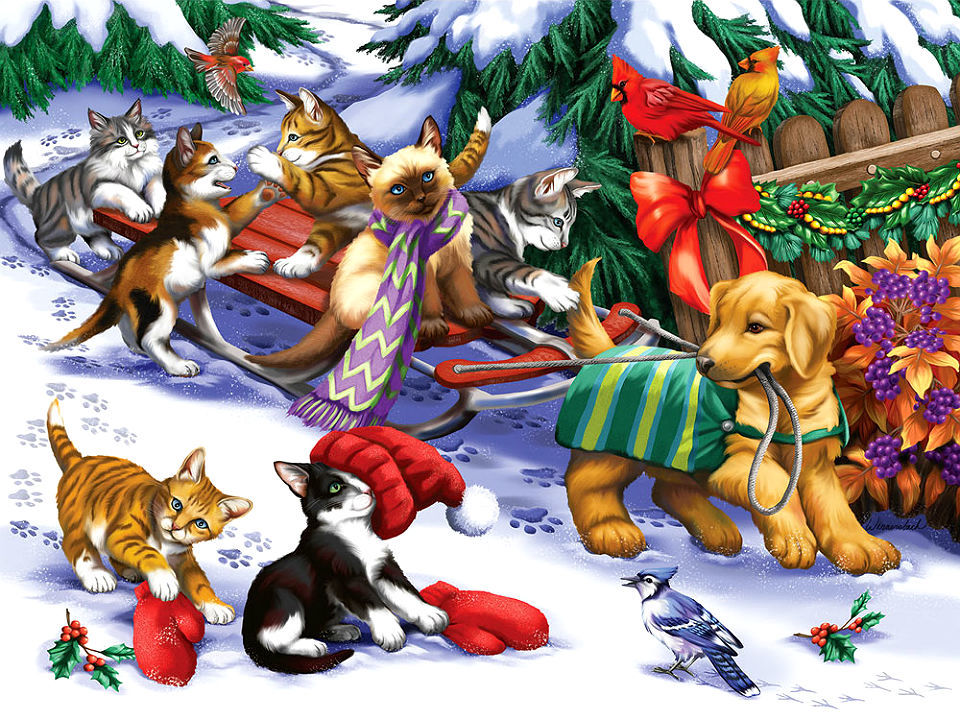 Christmas Collection | Dog | Full Round/Square Diamond Painting Kits