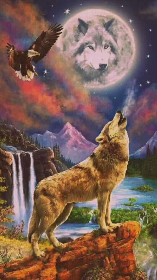 Wolf and Eagle | Full Round/Square Diamond Painting Kits
