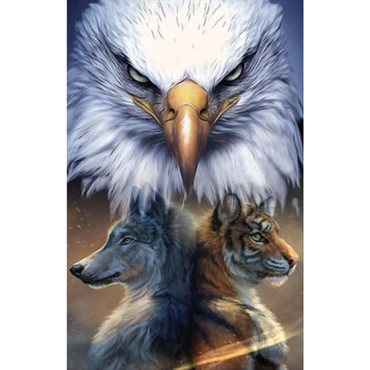 Eagle and Wolf and Tiger | Full Round/Square Diamond Painting Kits