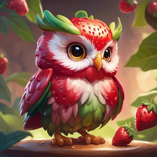 AB Diamond Painting  |  Strawberry Owl
