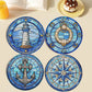 4PCS Diamond Painting Placemats Insulated Dish Mats | Nautical
