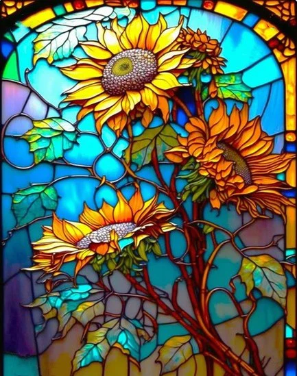 AB Diamond Painting  - Glass sunflower