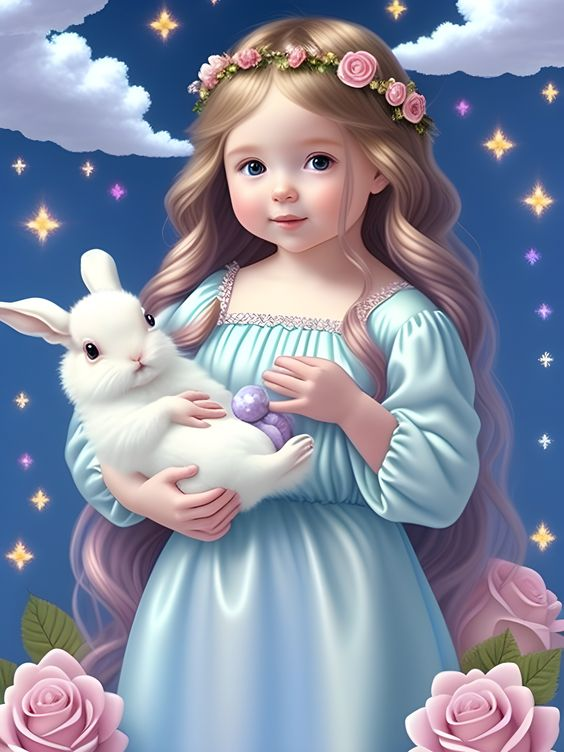 AB Diamond Painting  |  Girl And His Rabbit