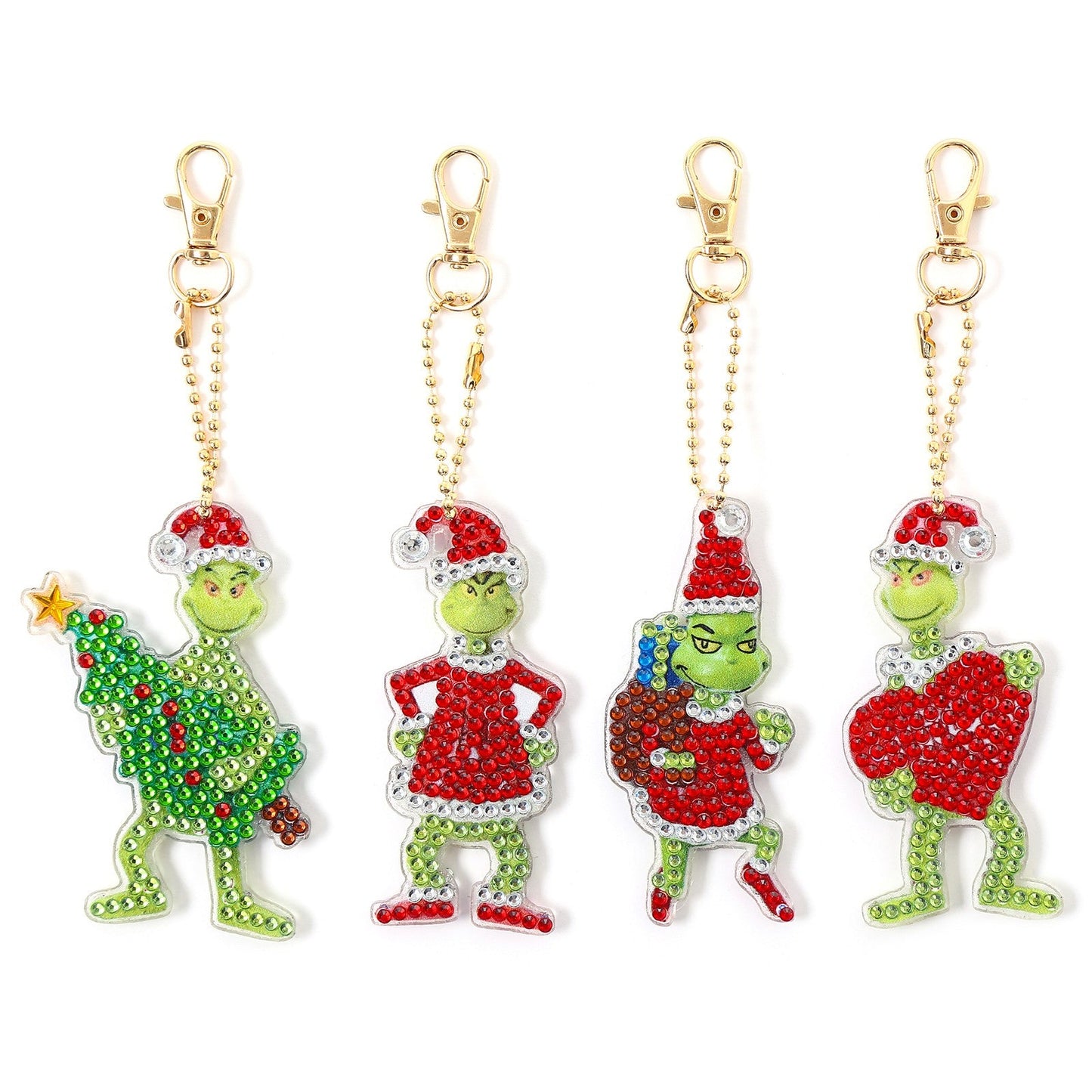 Blingbling's Keychain | Christmas Grinch | Four Piece Set