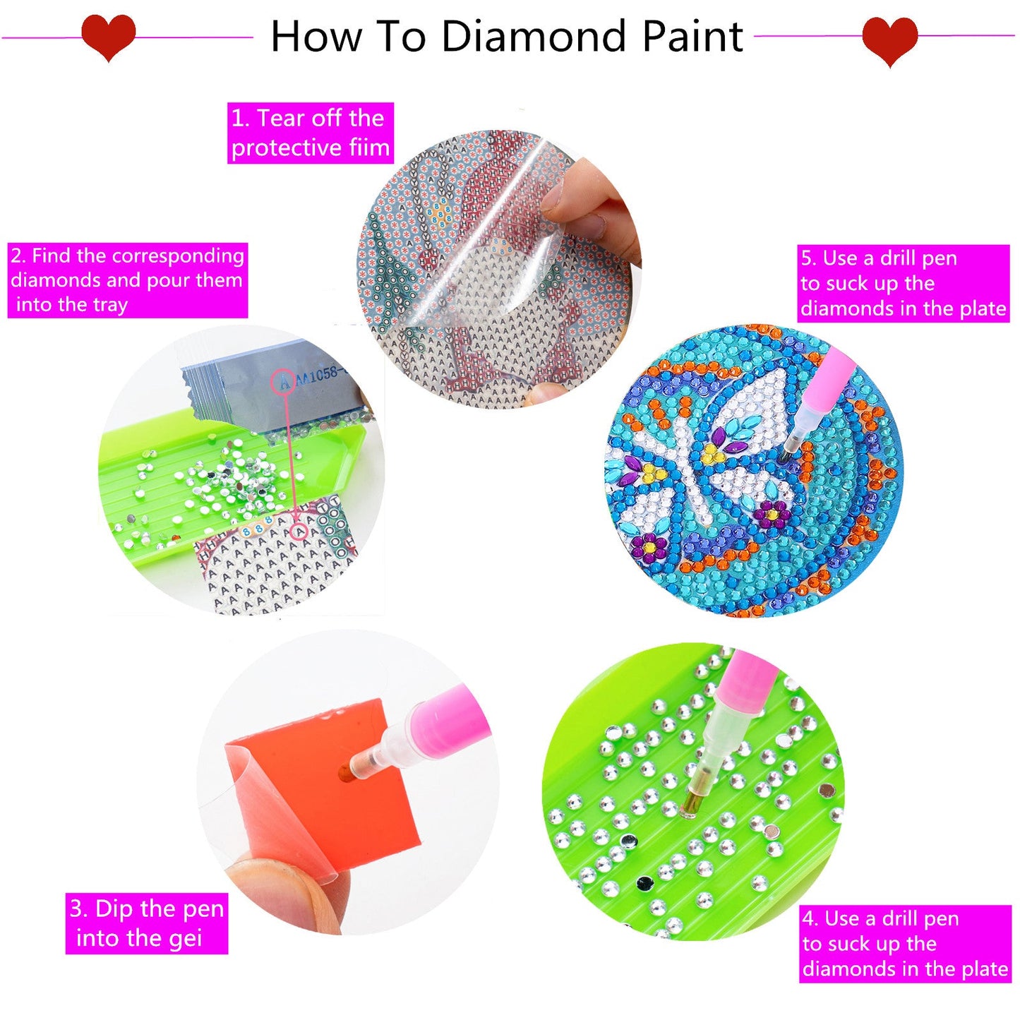 8 pcs set DIY Special Shaped Diamond Painting Coaster | Bird