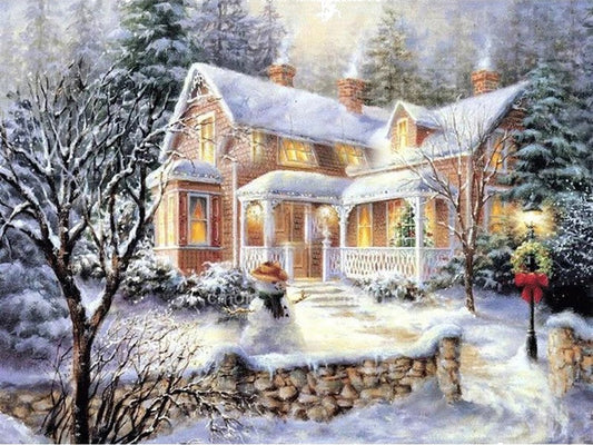House in the landscape | Full Round Diamond Painting Kits