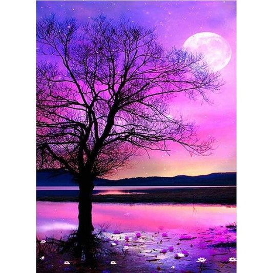 Full Round Diamond Painting Kits  | purple tree