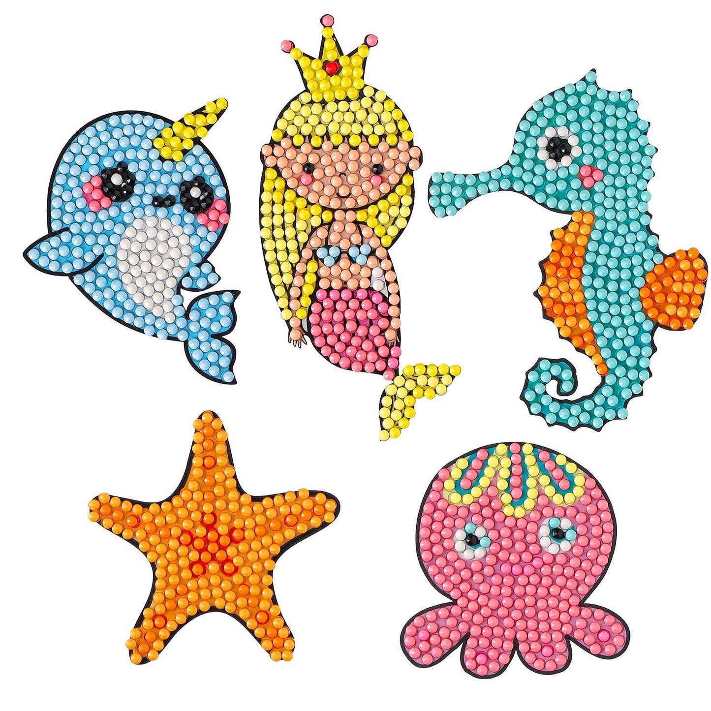 5pcs Round Diamond Painting Stickers Wall Sticker | Undersea series