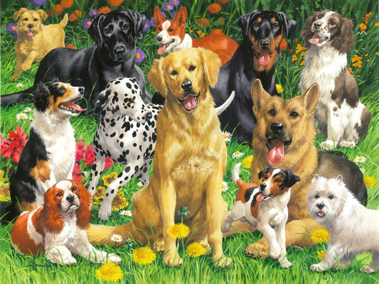 Dog party | Full Round Diamond Painting Kits (30 x 40)