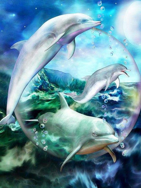 Dolphin series | Full Round Diamond Painting Kits (30 x 40)
