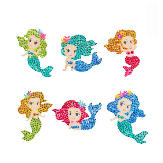6pcs Round Diamond Painting Stickers Wall Sticker | Mermaid