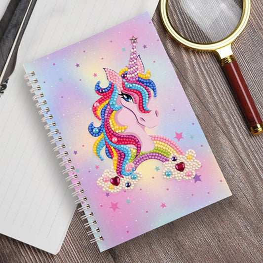5D Notebook DIY  Special Shape Rhinestone Diary Book | Unicorn