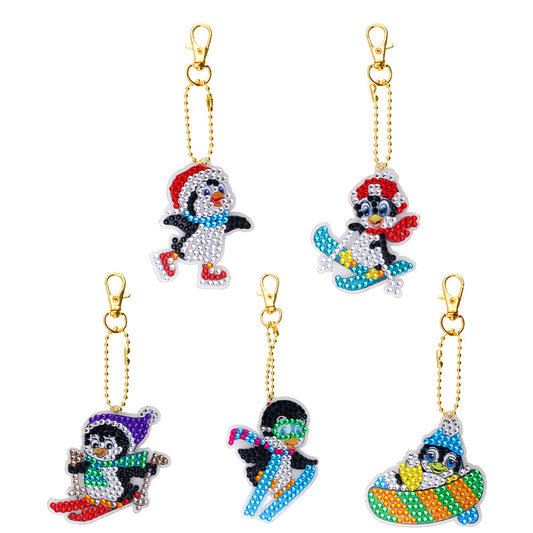 DIY keychain | Skiing | Double-sided | Five Piece Set