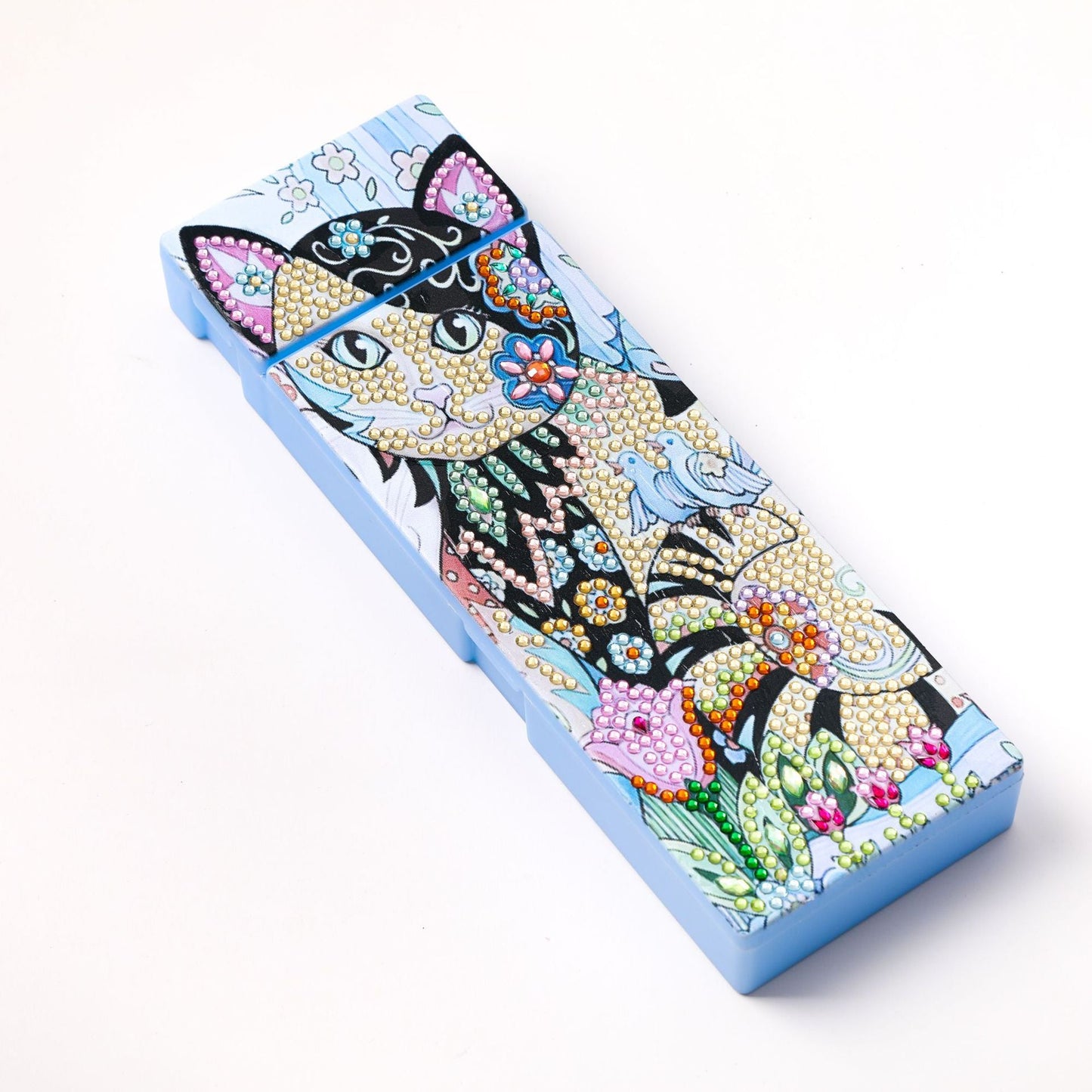 DIY special-shaped diamond painting pencil case | Cat