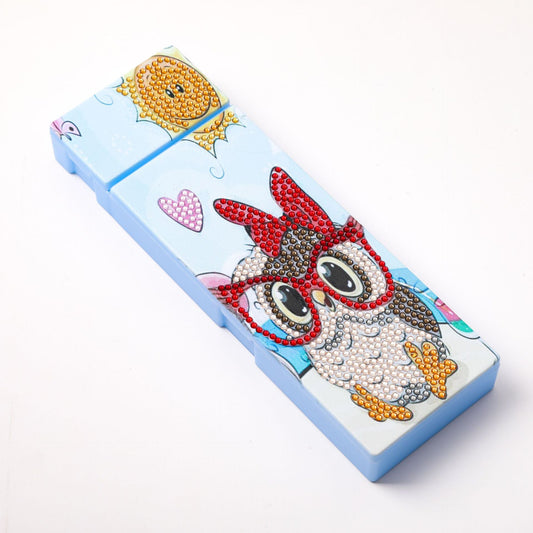 Special diamond painting 2 Grid Pencil Case | Owl | Storage Box gift