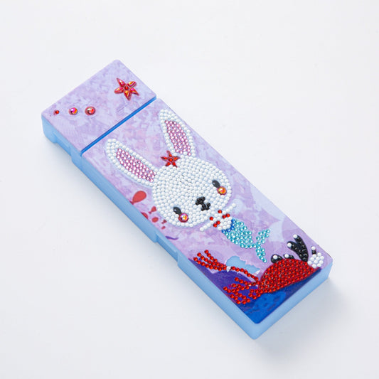 Special diamond painting 2 Grid Pencil Case | Rabbit | Storage Box gift