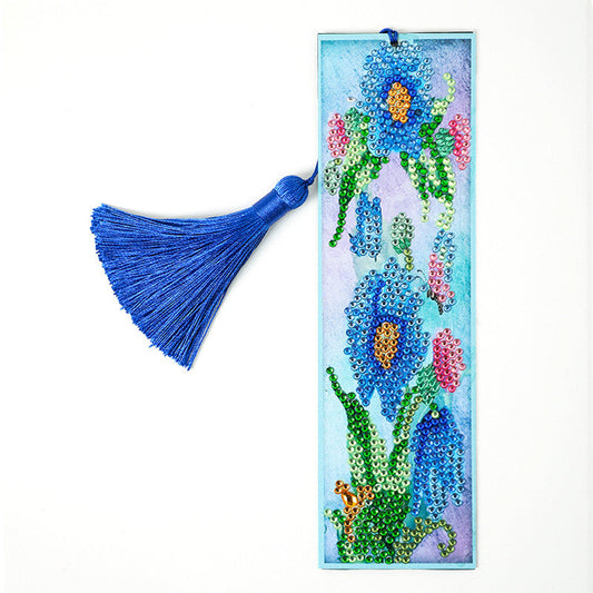 DIY Special Shaped Diamond Painting Leather Bookmark Tassel | Flower