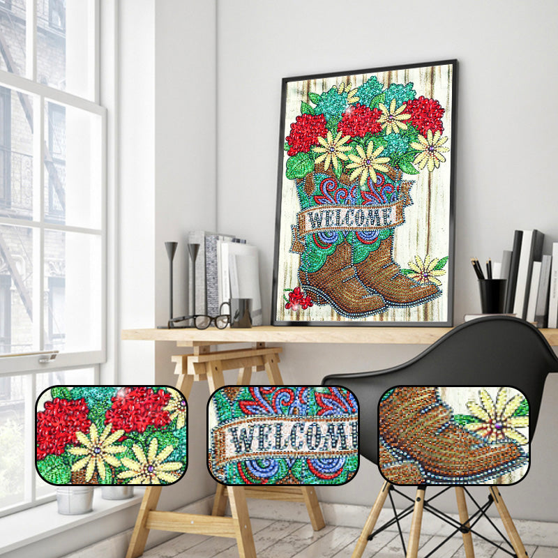 Flowers and Shoes | Special Shaped Diamond Painting Kits