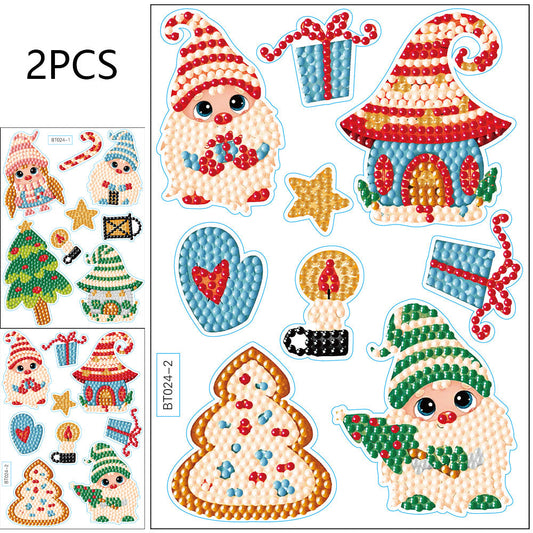 12pcs Round Diamond Painting Stickers Wall Sticker | Christmas series Goblins