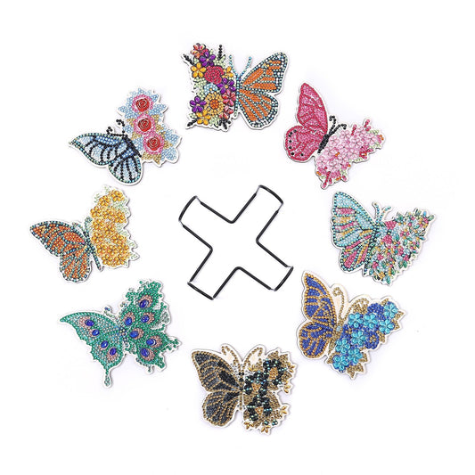 8 pcs set DIY Special Shaped Diamond Painting Coaster | Butterfly