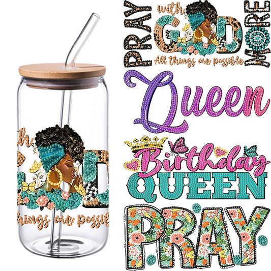 4PCS DIY diamond painting cup stickers (without cup) | Queen