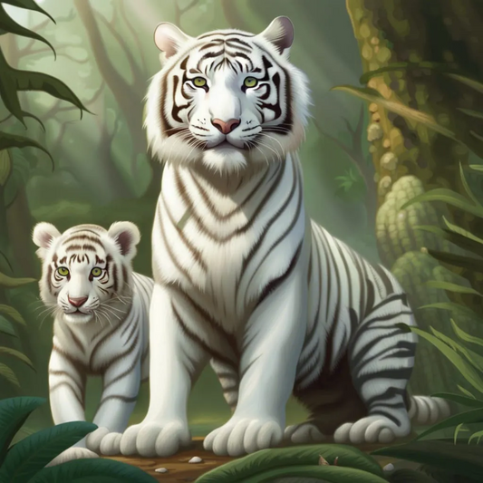 AB Diamond Painting  |  White Tiger
