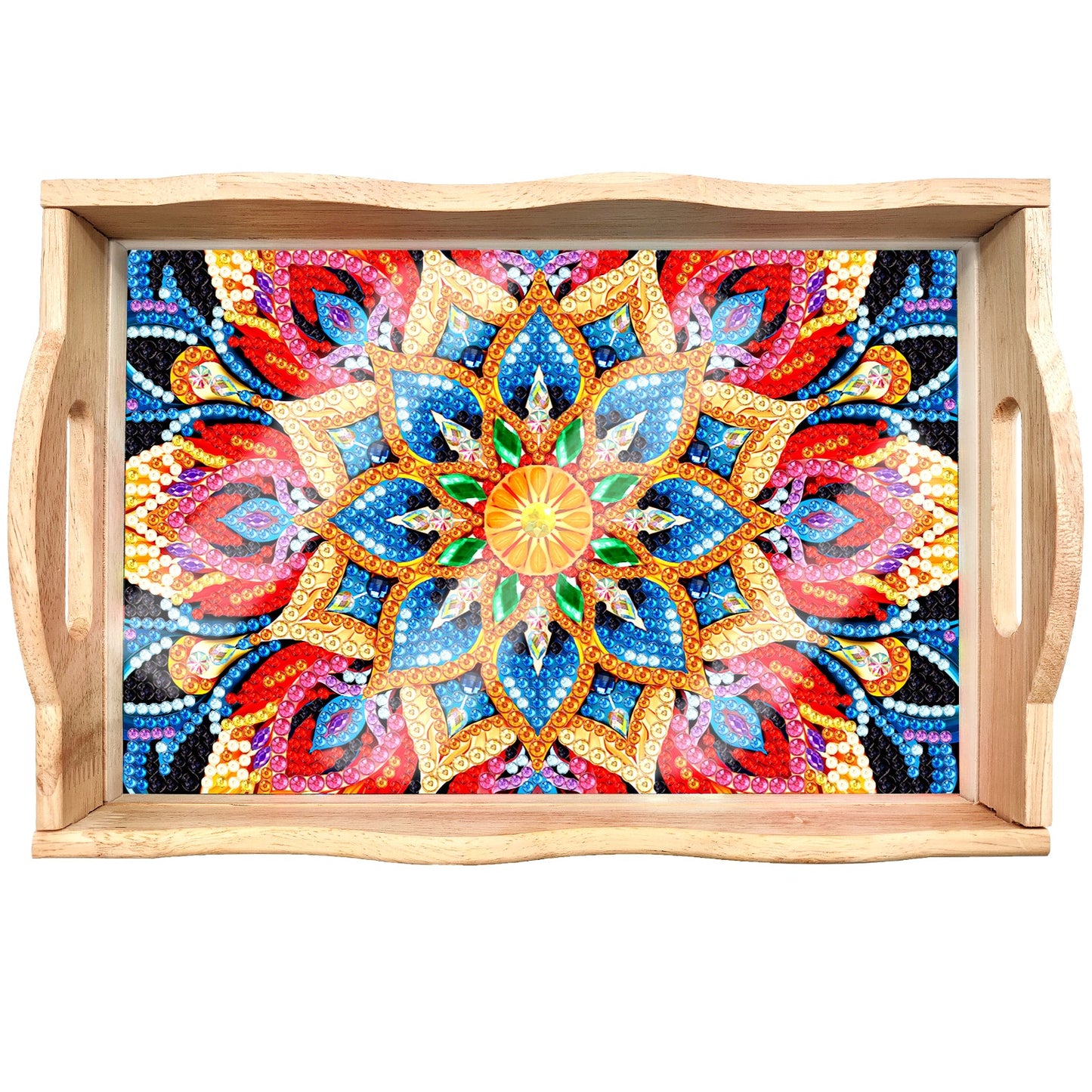 Diamond Painting Wooden Trays With Handle - Mandala
