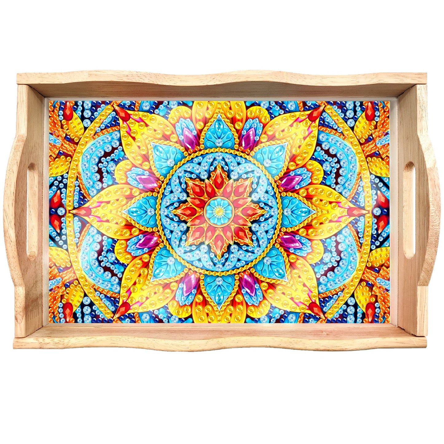 Diamond Painting Wooden Trays With Handle - Mandala