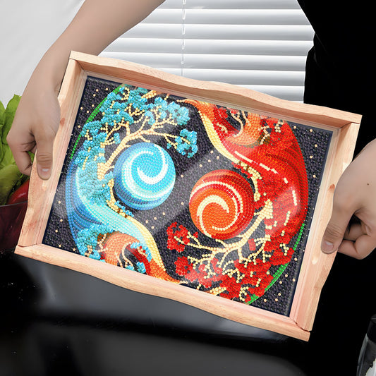 Diamond Painting Wooden Trays With Handle - Art