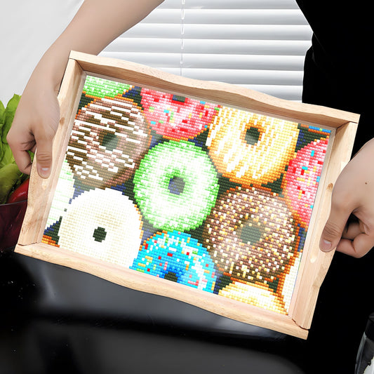 Diamond Painting Wooden Trays With Handle - Cakes