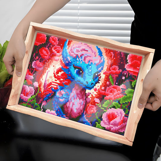 Diamond Painting Wooden Trays With Handle - Dragon