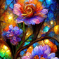 AB Diamond Painting  |  Rainbow-colored Flower