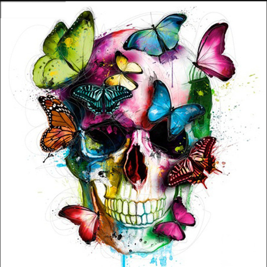 Butterfly Skull   | Full Round Diamond Painting Kits