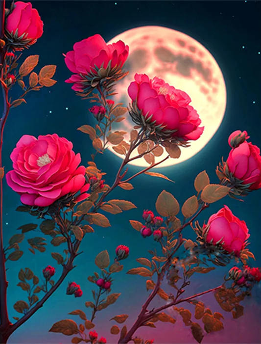 AB Diamond Painting  |  Moon and Rose