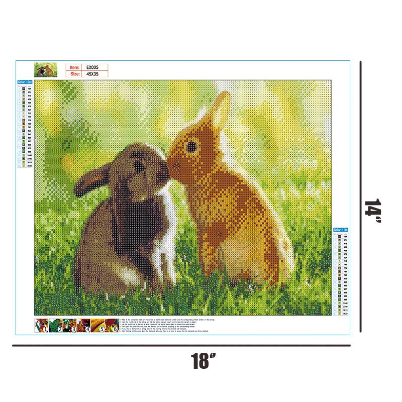 Kissing Rabbit  | Full Round Diamond Painting Kits