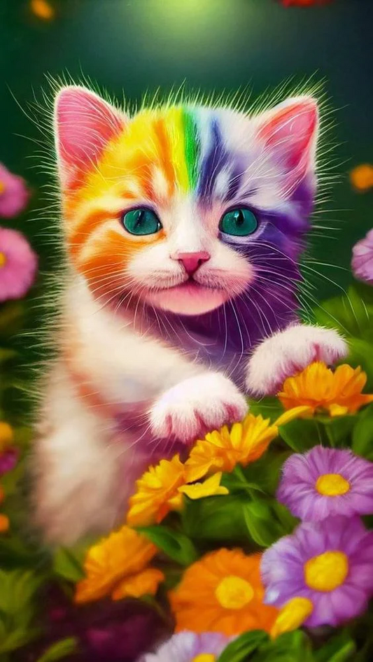 Diamond Painting - Rainbow Cat