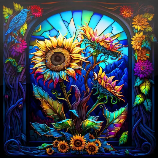 AB Diamond Painting  |  Colorful Sunflower