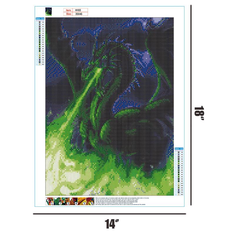 Green Dragon  | Full Round Diamond Painting Kits