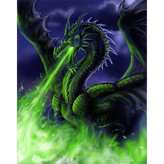 Green Dragon  | Full Round Diamond Painting Kits