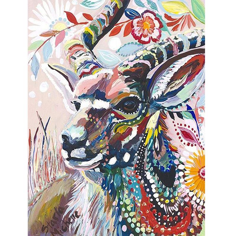 Colorful Goat   | Full Round Diamond Painting Kits