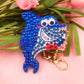 5pcs DIY Shark Sets Special Shaped Full Drill Diamond Painting Key Chain with Key Ring Jewelry Gifts for Girl Bags