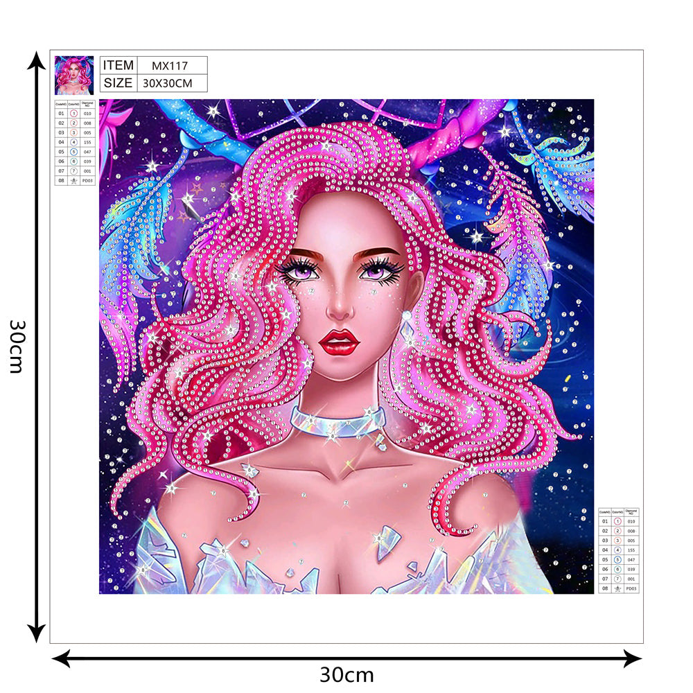 Pink girl | Special Shaped Diamond Painting Kits