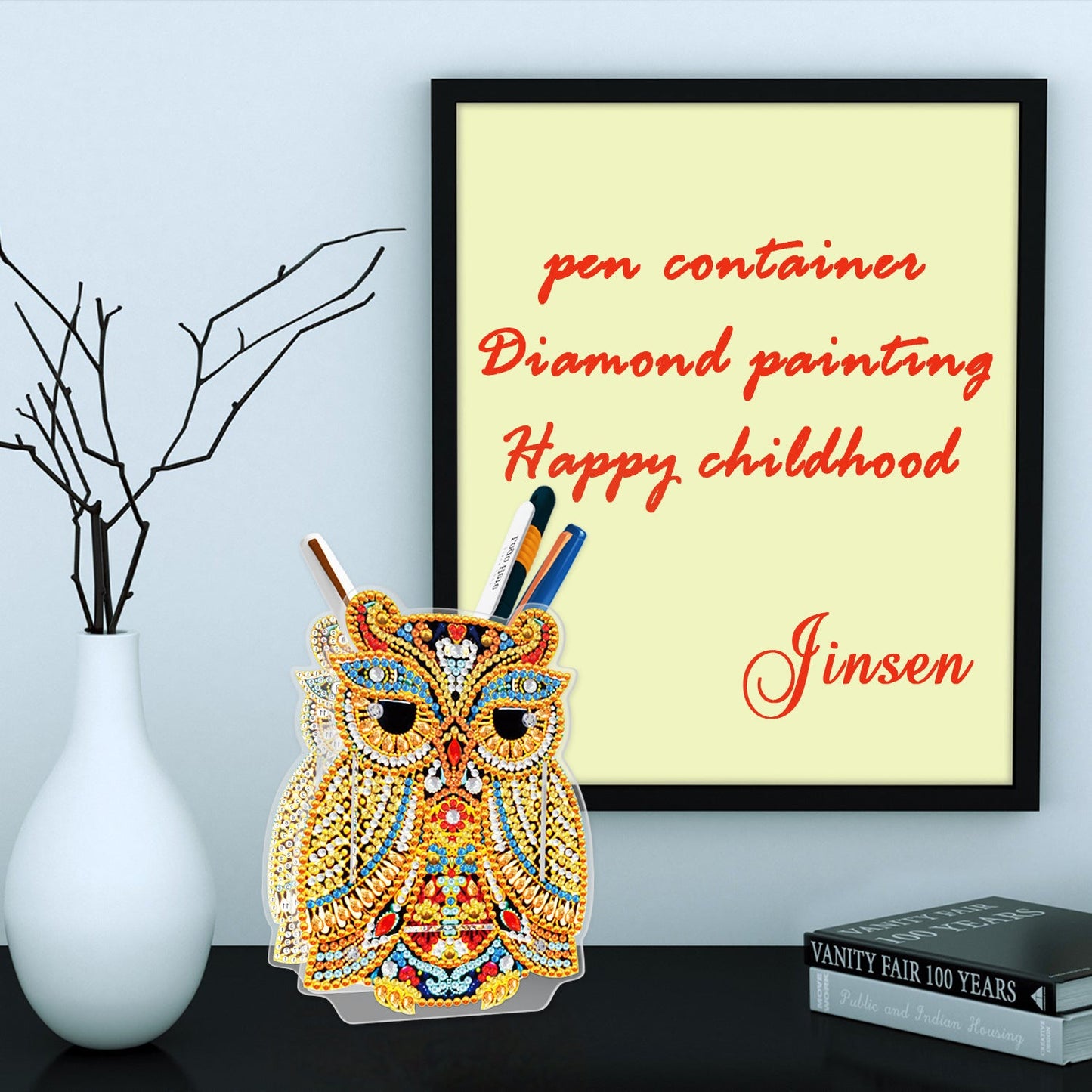Diamond painting transparent pen holder | double-sided