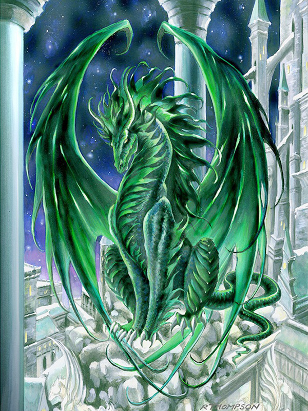Green dragon | Full Round Diamond Painting Kits