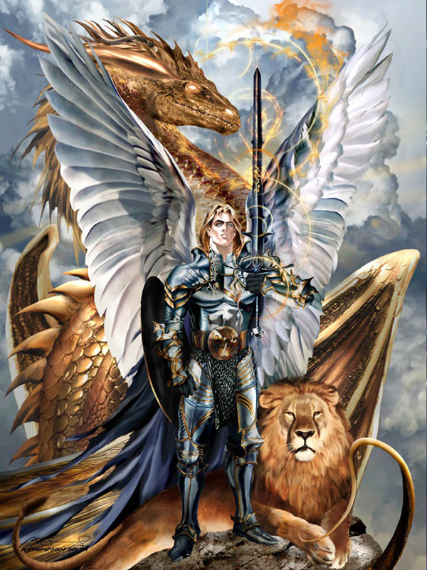 Angel with a sword | Full Round Diamond Painting Kits